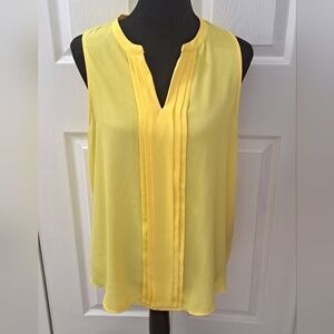 41 Hawthorne Yellow Sleeveless Blouse  Size L
